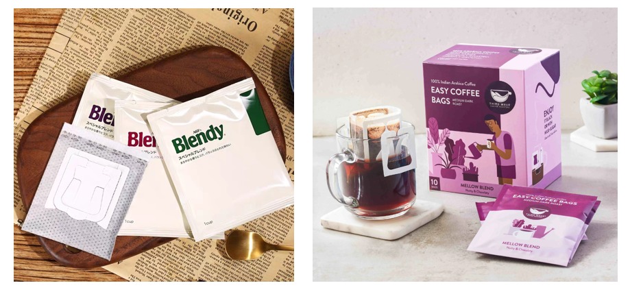 Envelope externo de caf&eacute; por gotejamento